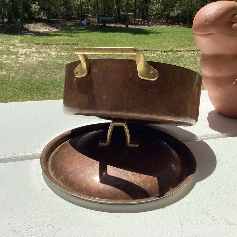 Vintage Paul Revere Copper & Brass Lidded casserole type pot - Rare - Collectibl - Picture 10 of 16